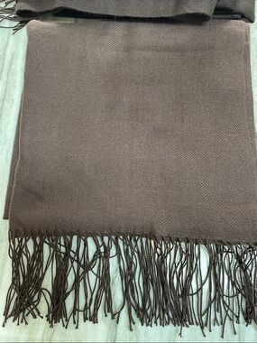 Classic Brown cashmere Fringe Scarf for Women